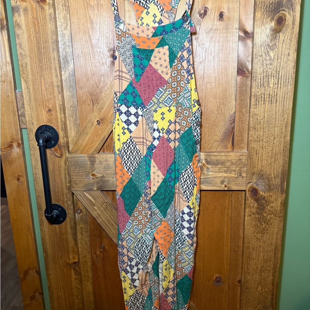 Sacred Threads Multicolor Patchwork Overalls/Romp… - image 4